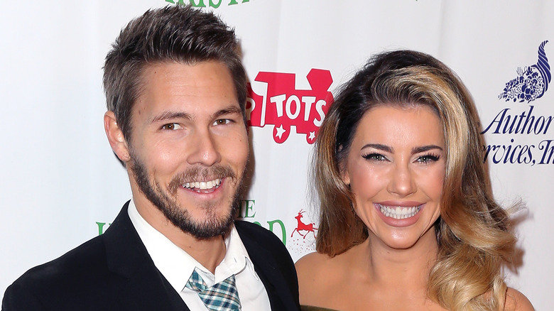 Jacqueline MacInnes Wood and Scott Clifton smiling