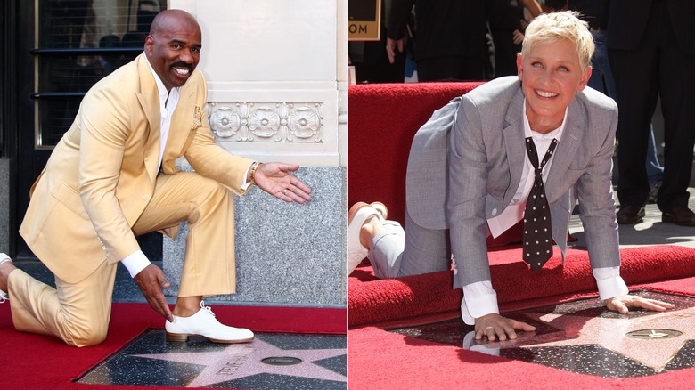 Steve Harvey and Ellen DeGeneres with Hollywood stars