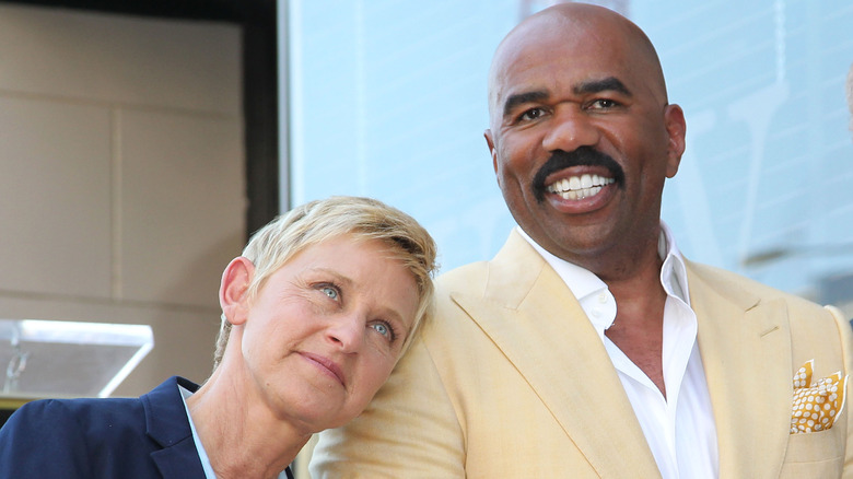 Ellen DeGeneres and Steve Harvey 