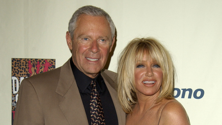 Suzanne Somers with Alan Hamel in brown suit