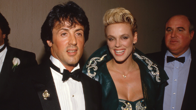 Brigitte Nielsen and Sylvester Stallone attending an event