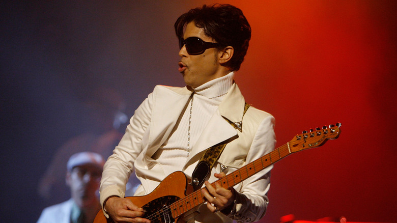 Prince performing on stage