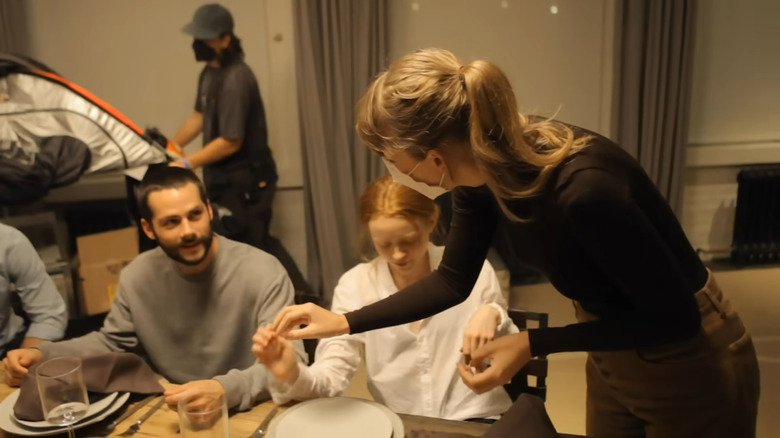 Taylor Swift directing Dylan O'Brien and Sadie Sink