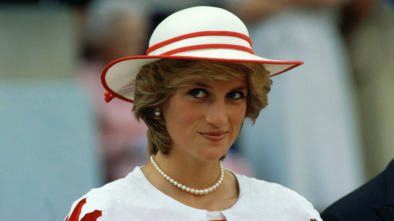 Princess Diana wearing a hat