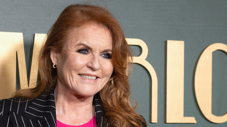 Sarah Ferguson wearing black