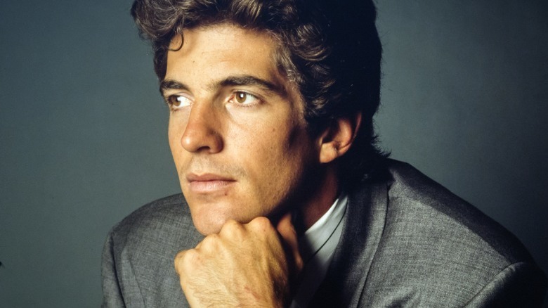 JFK Jr studio portrait, looking to the left