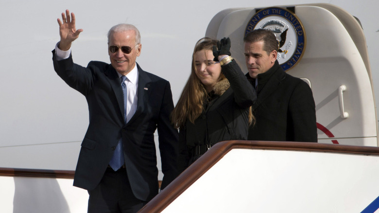 Joe Biden with Hunter on Air Force One