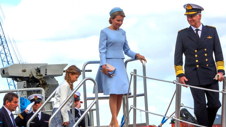 The Belgian royal family on boat