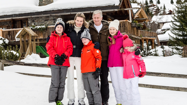 Belgian royal family skiing