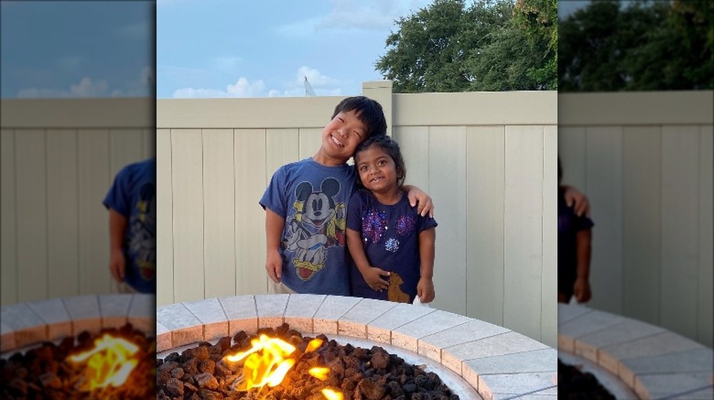 Will and Zoey by firepit