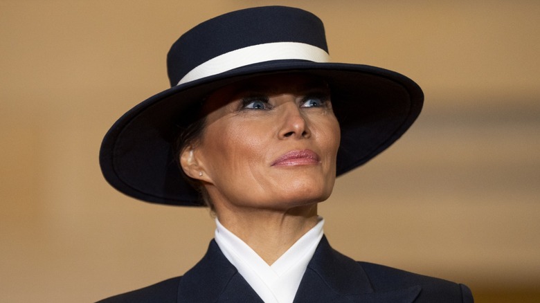 Melania Trump and her giant hat on Inauguration Day at Capitol Hill in Washington, DC (2025)