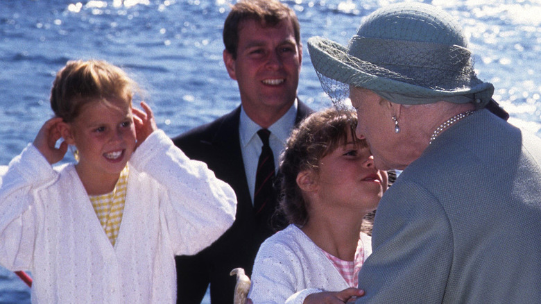 Queen Mother, Andrew, and daughters