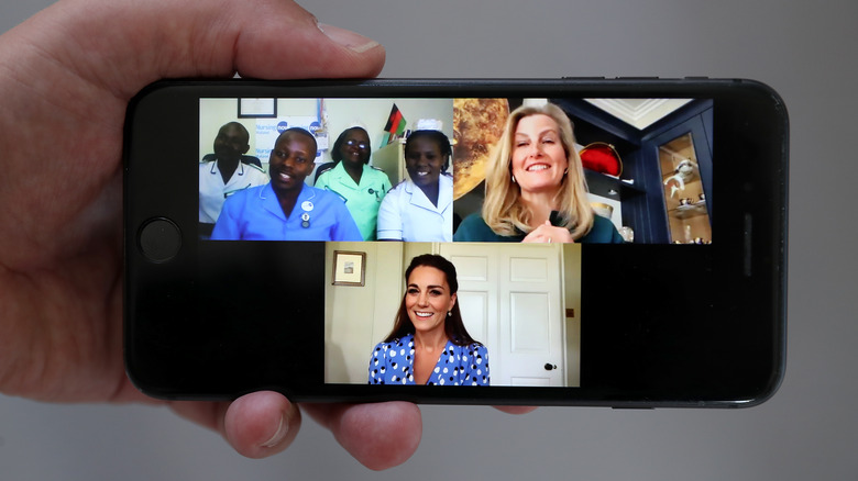 Kate Middleton & Sophie Wessex on video call 