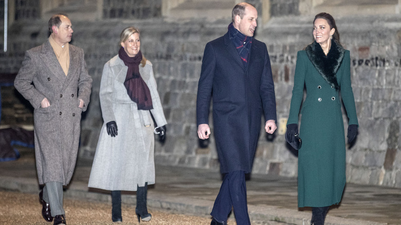 Prince Edward, Sophie, Prince William, Kate Middleton walking