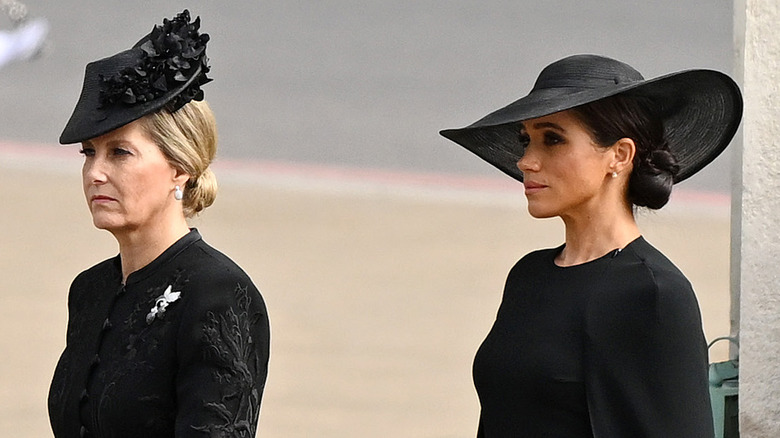 Meghan Markle and Sophie of Wessex at funeral