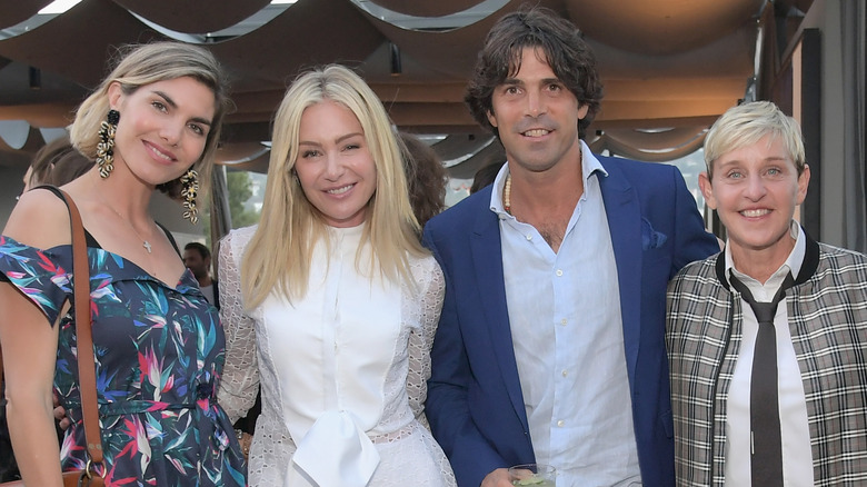 Nacho Figueras, Delfina Blaquier, Ellen Degeneres and friends posing