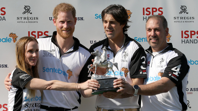 Prince Harry, Nacho Figueras, and team after polo match