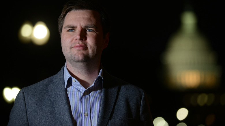 JD Vance with Capitol behind him