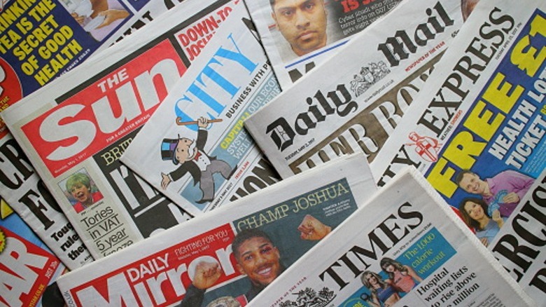 British tabloids spread out