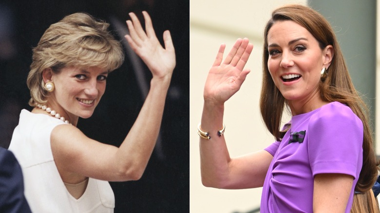 Princess Diana Kate Middleton waving