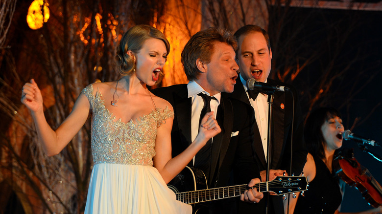 Taylor Swift, Jon Bon Jovi and Prince William singing