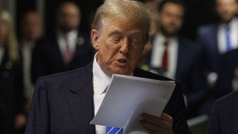 Donald Trump reading file