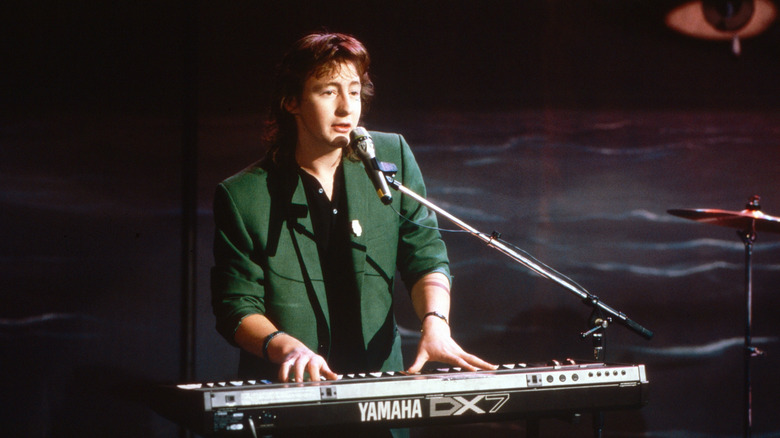 Julian Lennon playing piano