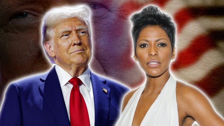 Side by side photos of Donald Trump and Tamron Hall