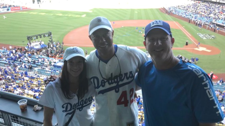 Tiger Woods and friends attending the World Series