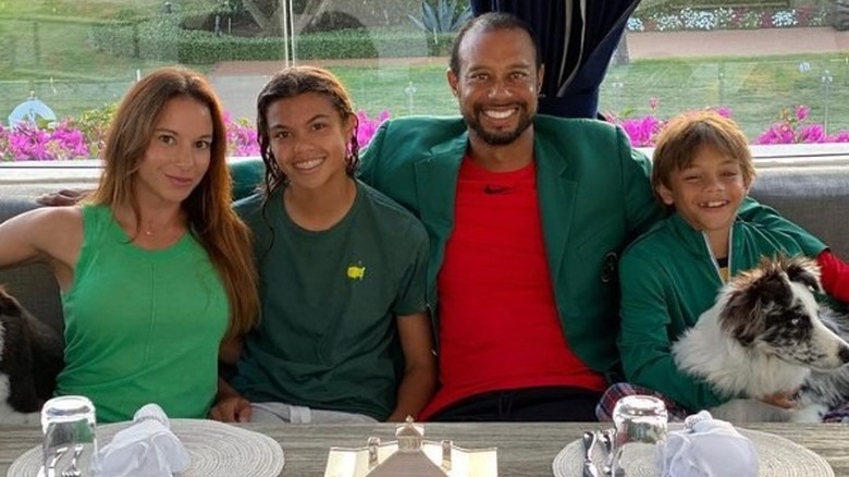 Tiger Woods, Erica Herman, and his children