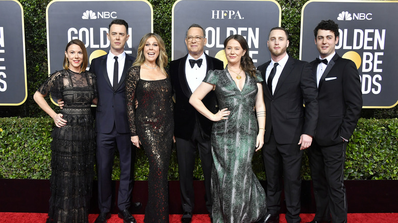 Tom Hanks and his family at the Golden Globes