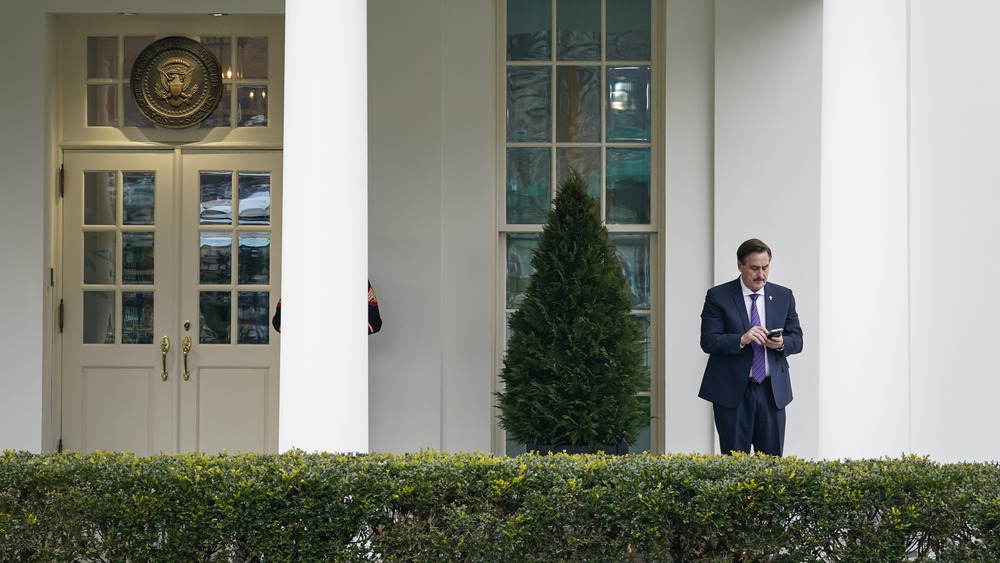 Mike Lindell outside West Wing