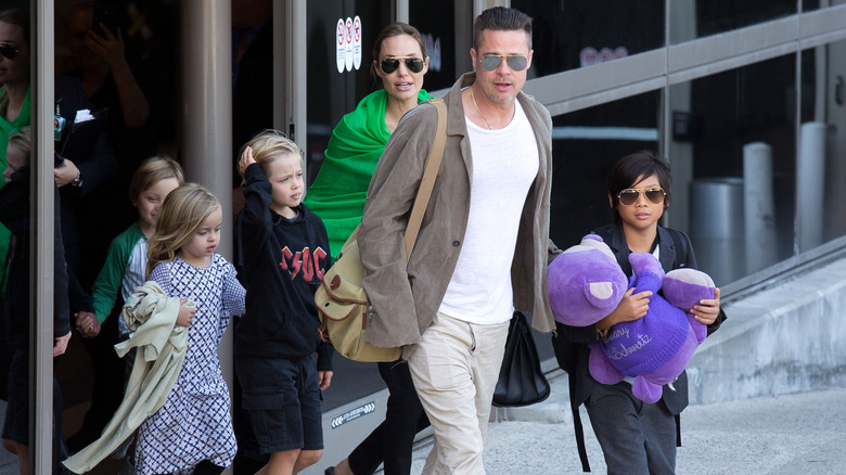 Brad Pitt, Angelina Jolie & their children