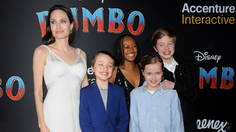 Angelina Jolie and her children