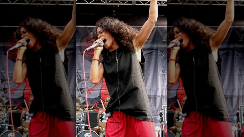 Jada Pinkett Smith performing with her band