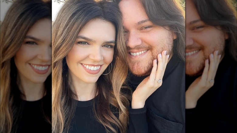 Wolfgang Van Halen and Andraia Allsop grinning