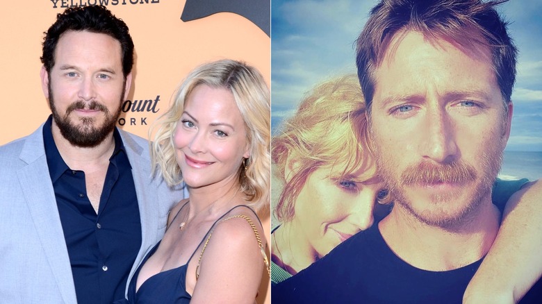 Split image of Cole Hauser with his wife Cynthia Daniel and Kelly Reilly with her husband Kyle Baugher