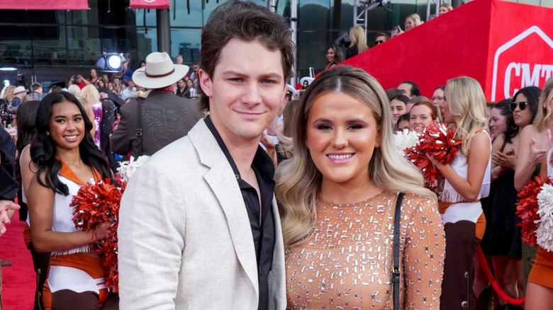 Montana Jordan and Jenna Weeks smiling on red carpet