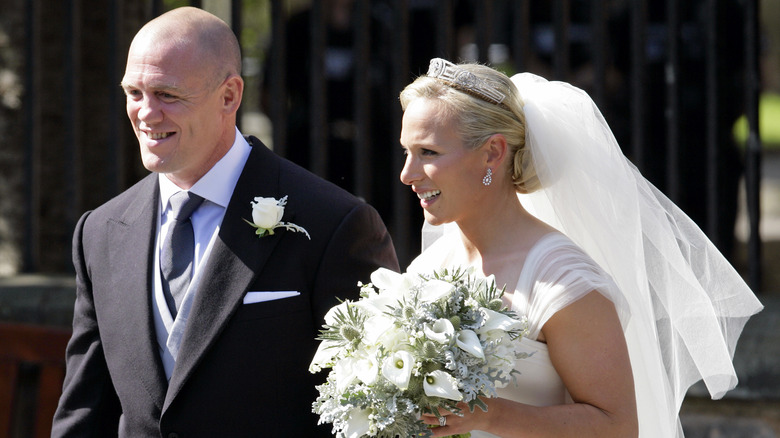 Mike and Zara Tindall at their wedding