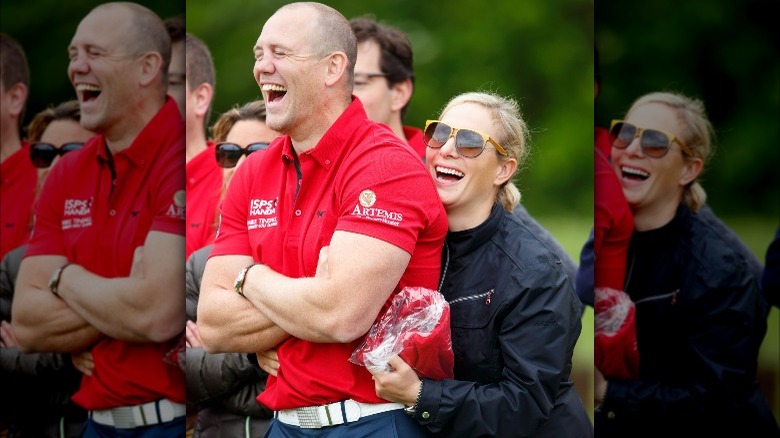 Mike and Zara Tindall laughing