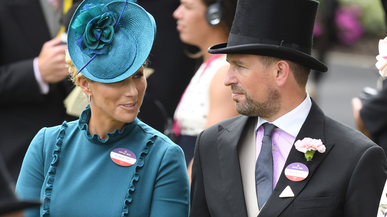 Zara Tindall chatting with Peter Phillips