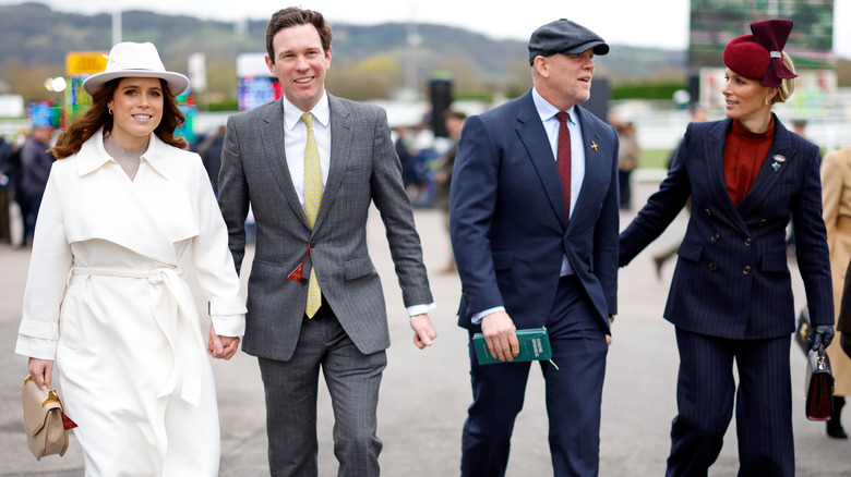 Princess Eugenie and Zara Tindall with their husbands