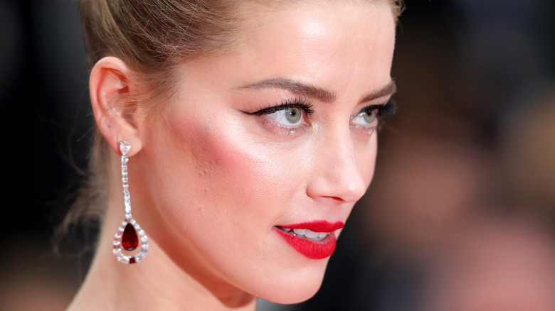 Amber Heard poses on the red carpet