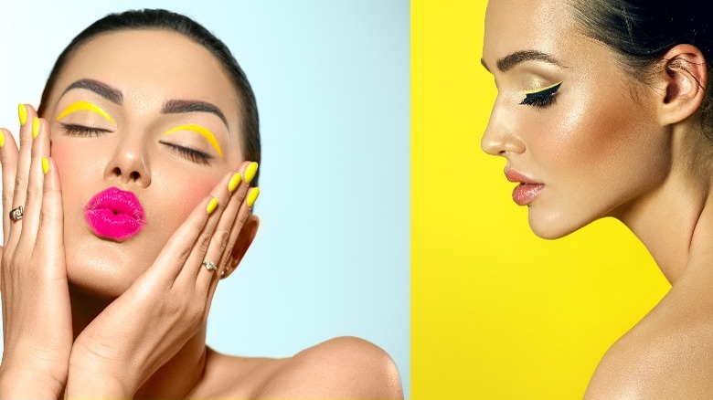 Two yellow eyeliner looks