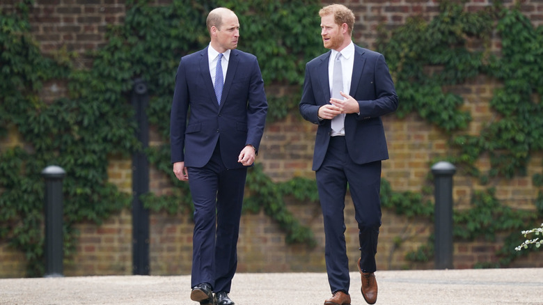 Prince William and Prince Harry walking