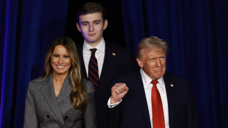 Barron Trump with Donald and Melania Trump