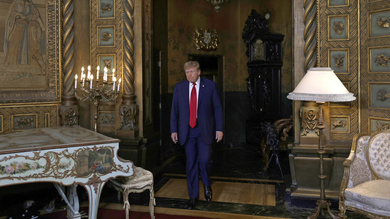 Donald Trump walking in Mar-a-Lago