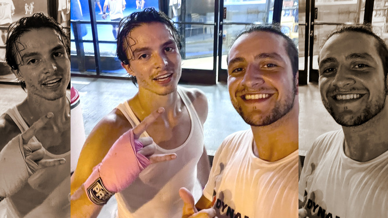 Nicholas Chavez and friend James at the gym