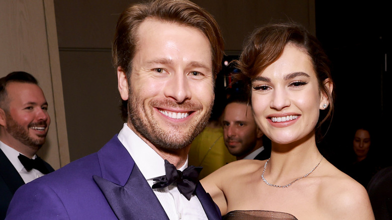 Glen Powell and Lily James at the 2023 Critics Choice Awards