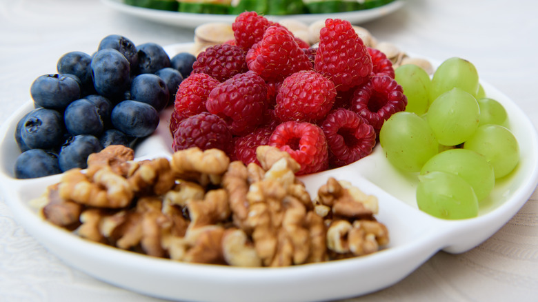 healthy fruit and nut platter